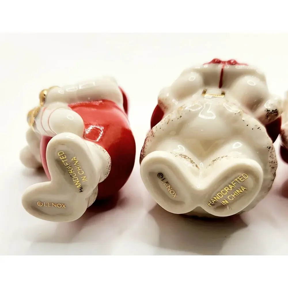 Lenox Standabouts Santa Set of 5 Porcelain Christmas Ornaments 6339428 Box